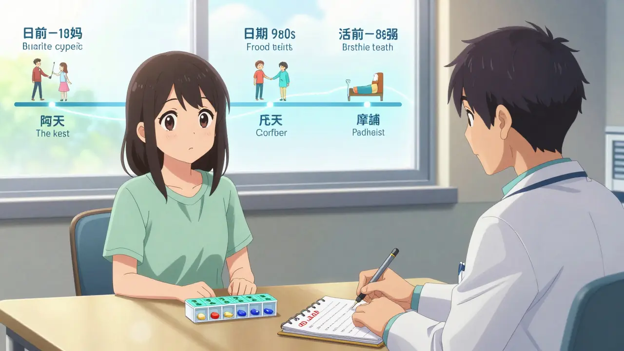 Doctor and patient planning medication routine with anchor habits