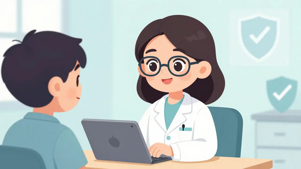 Anime doctor conducting a safe telemedicine video consultation