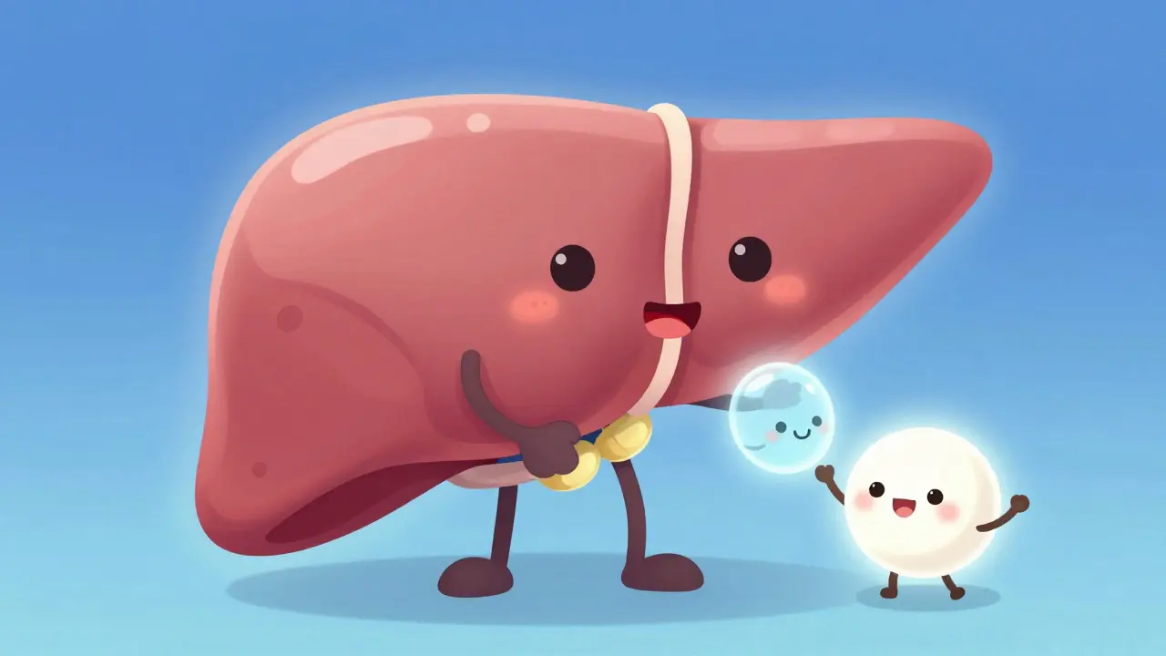 Cute anime mascots showing how HIV meds reduce hormone levels in the body.