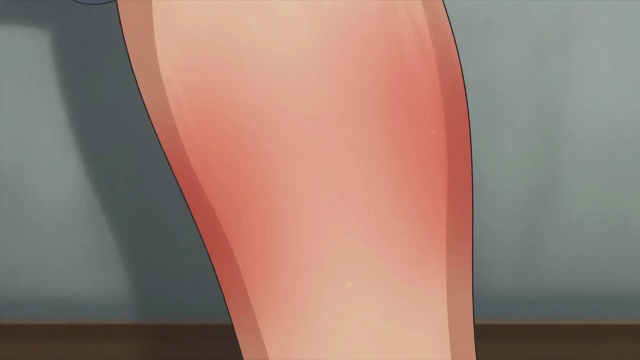 Moe style anime character with red swollen leg depicting cellulitis infection